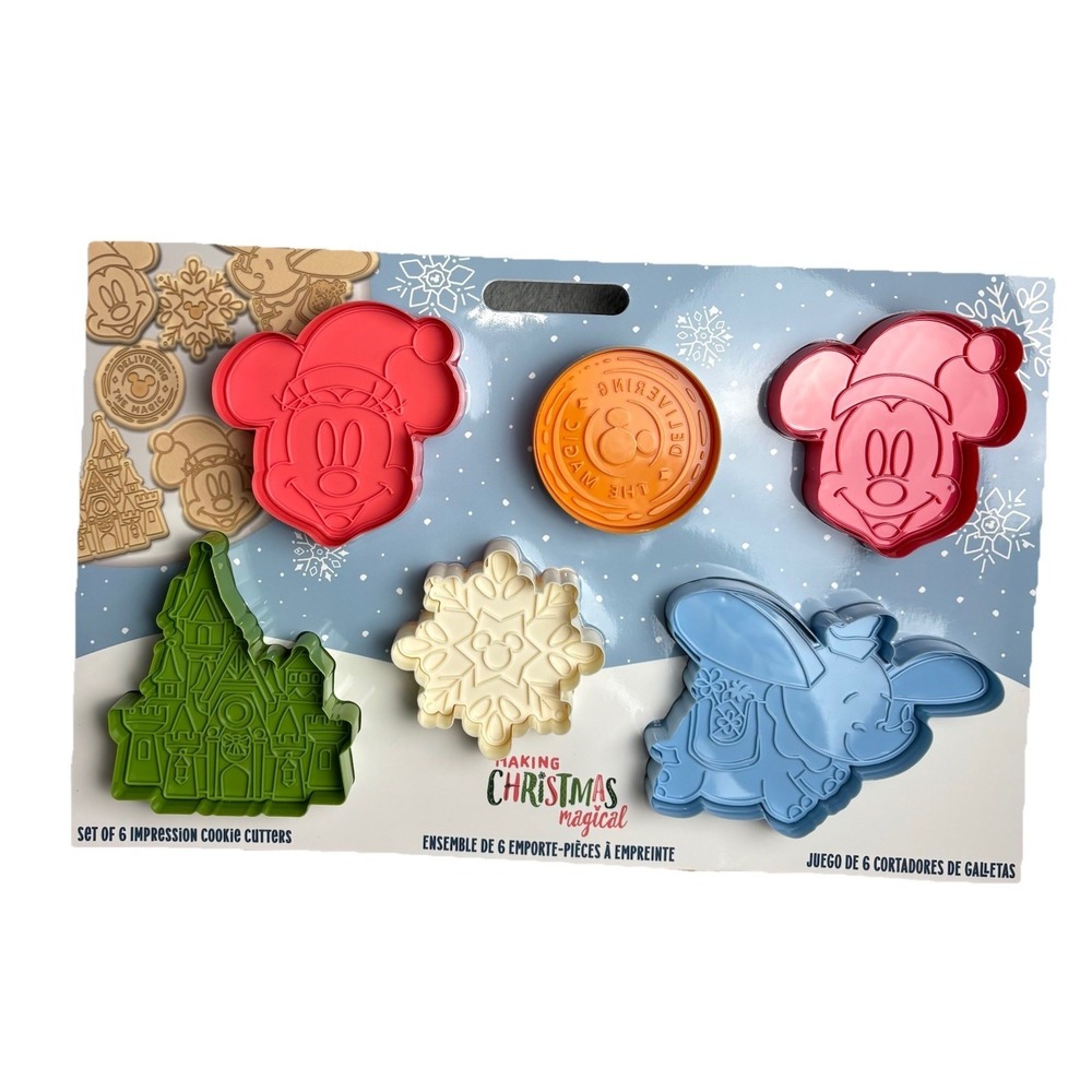Mickey Mouse and Friends Holiday‎ Cookie Stamp Set Disney Store Set Of 6 Baking